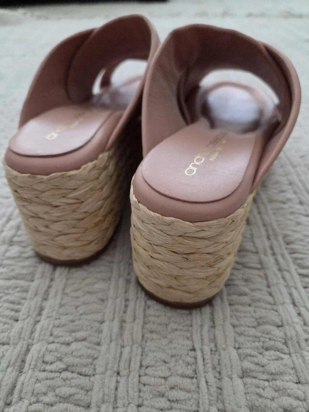 André Assous Nolita Twist Wedge Slide Sandals Pink